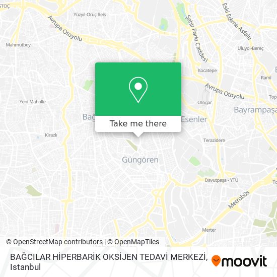 BAĞCILAR HİPERBARİK OKSİJEN TEDAVİ MERKEZİ map