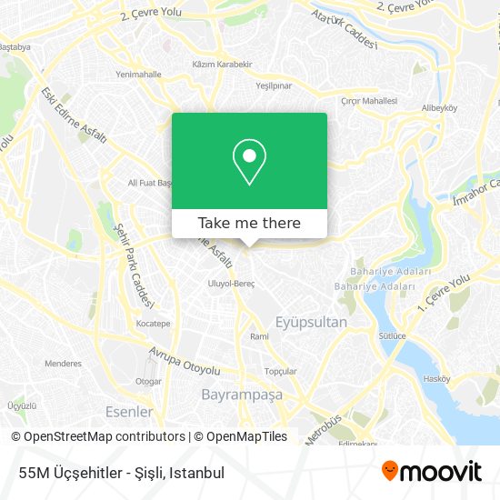 55M Üçşehitler - Şişli map