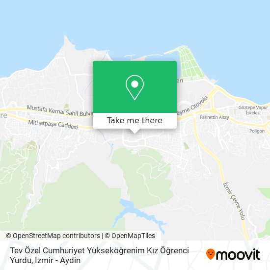 Tev Özel Cumhuriyet Yükseköğrenim Kız Öğrenci Yurdu map