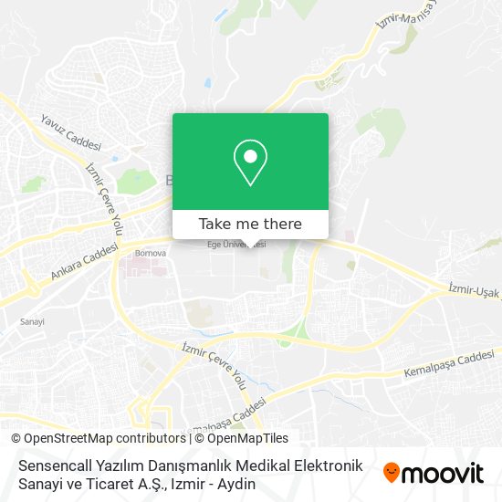 Sensencall Yazılım Danışmanlık Medikal Elektronik Sanayi ve Ticaret A.Ş. map