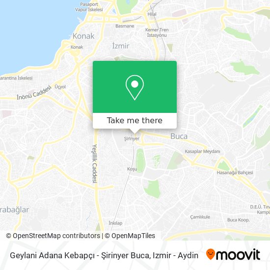 Geylani Adana Kebapçı - Şirinyer Buca map