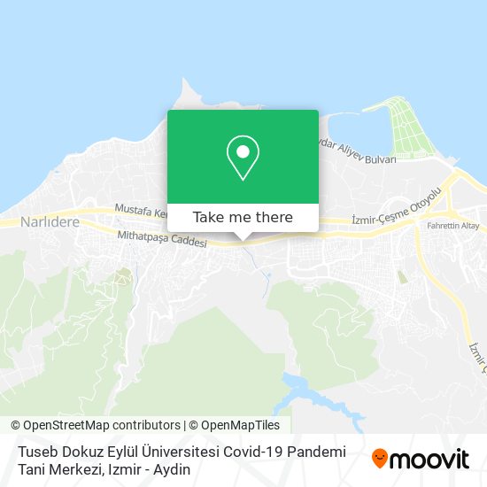 Tuseb Dokuz Eylül Üniversitesi Covid-19 Pandemi Tani Merkezi map