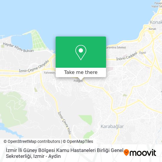 İzmir İli Güney Bölgesi Kamu Hastaneleri Birliği Genel Sekreterliği map