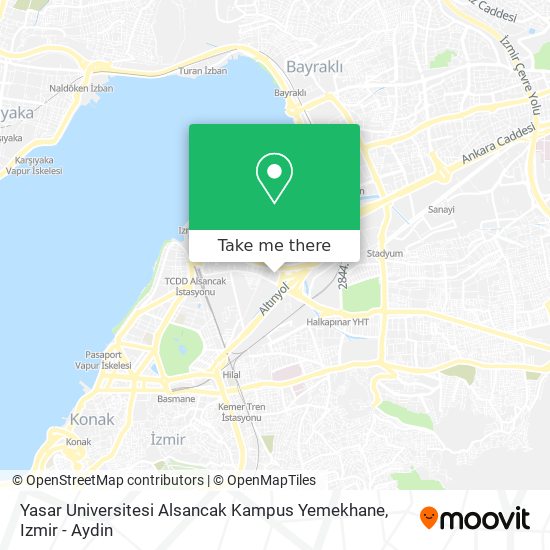 Yasar Universitesi Alsancak Kampus Yemekhane map