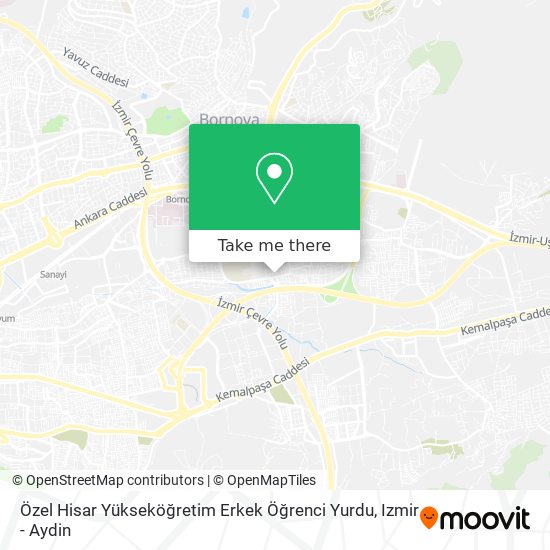 Özel Hisar Yükseköğretim Erkek Öğrenci Yurdu map