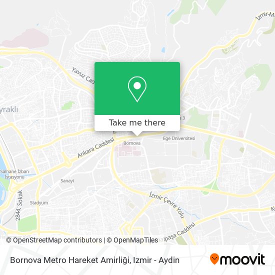 Bornova Metro Hareket Amirliği map