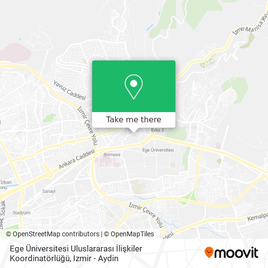 Ege Üniversitesi Uluslararası İlişkiler Koordinatörlüğü map