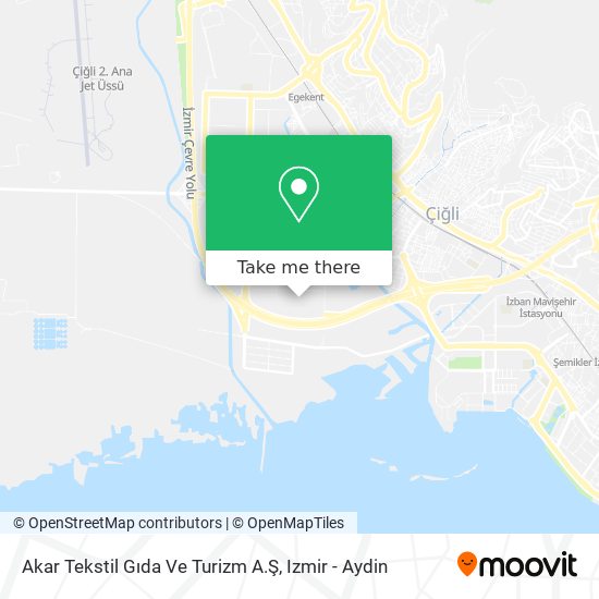 Akar Tekstil Gıda Ve Turizm A.Ş map