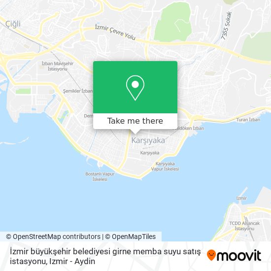İzmir büyükşehir belediyesi girne memba suyu satış istasyonu map