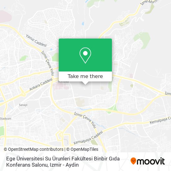 Ege Üniversitesi Su Ürunleri Fakültesi Binbir Gıda Konferans Salonu map