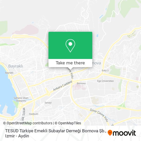 TESUD Türkiye Emekli Subaylar Derneği Bornova Şb. map