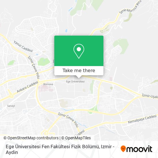 Ege Üniversitesi Fen Fakültesi Fizik Bölümü map