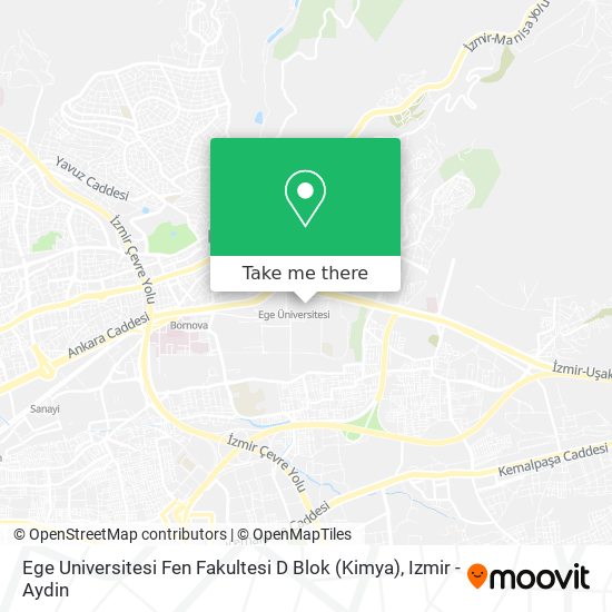 Ege Universitesi Fen Fakultesi D Blok (Kimya) map
