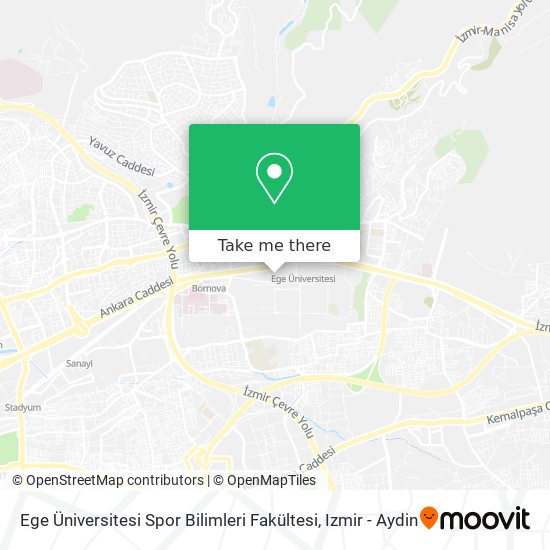 Ege Üniversitesi Spor Bilimleri Fakültesi map