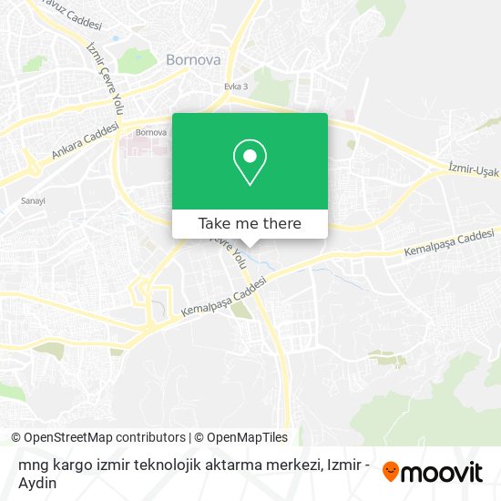 mng kargo izmir teknolojik aktarma merkezi map