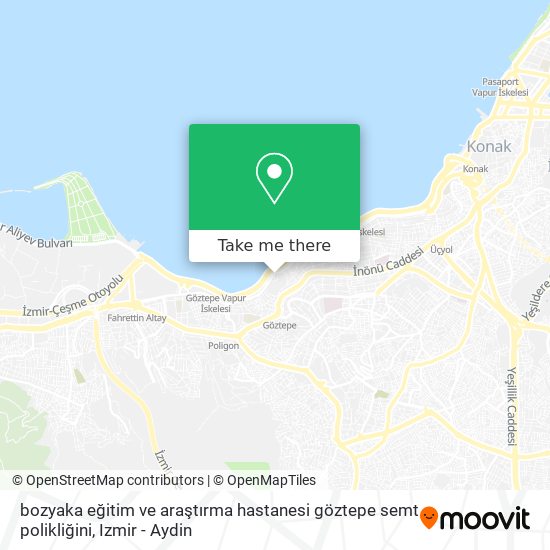 bozyaka eğitim ve araştırma hastanesi göztepe semt polikliğini map