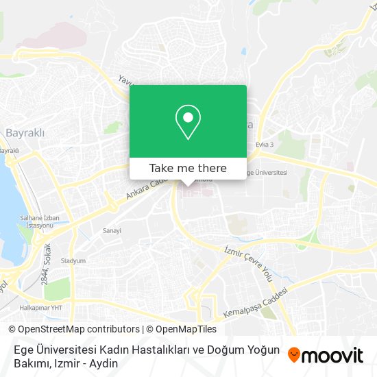 Ege Üniversitesi Kadın Hastalıkları ve Doğum Yoğun Bakımı map