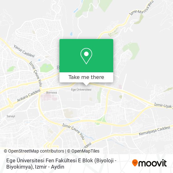 Ege Üniversitesi Fen Fakültesi E Blok (Biyoloji - Biyokimya) map
