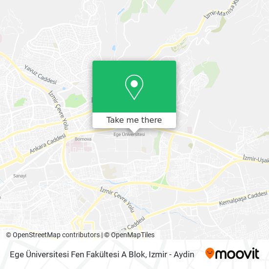 Ege Üniversitesi Fen Fakültesi A Blok map