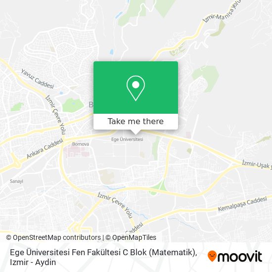 Ege Üniversitesi Fen Fakültesi C Blok (Matematik) map