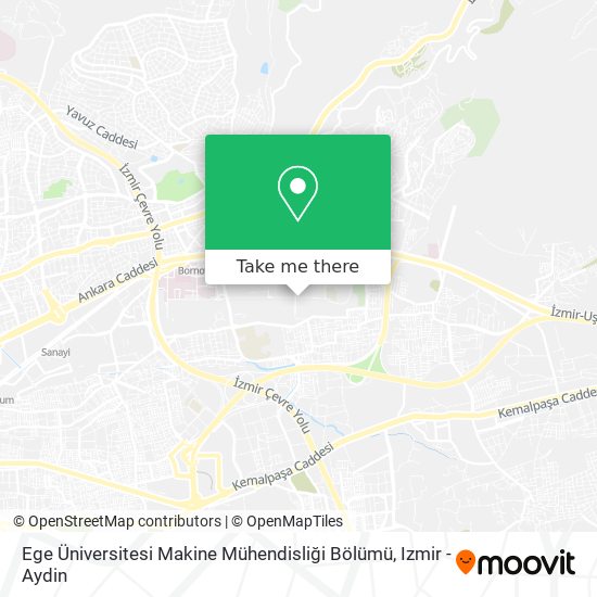 Ege Üniversitesi Makine Mühendisliği Bölümü map