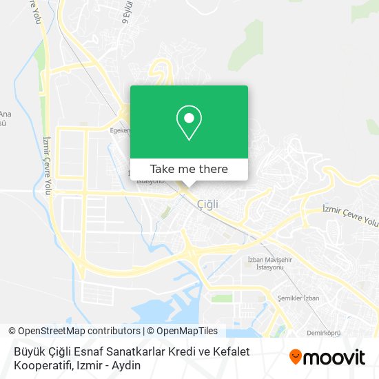 Büyük Çiğli Esnaf Sanatkarlar Kredi ve Kefalet Kooperatifi map