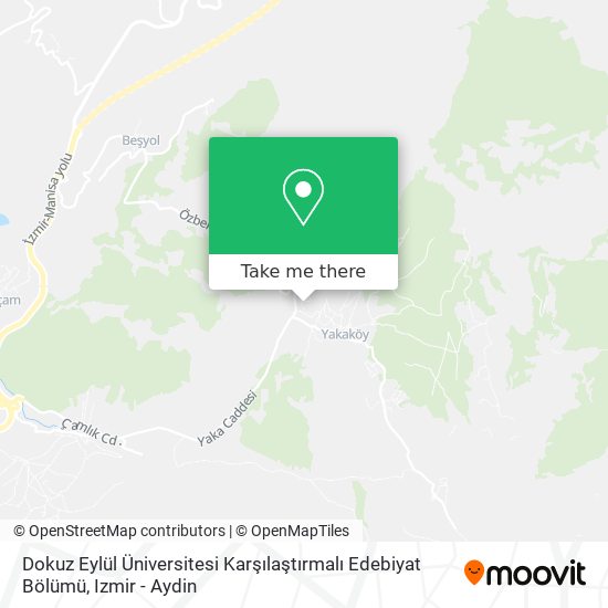 Dokuz Eylül Üniversitesi Karşılaştırmalı Edebiyat Bölümü map