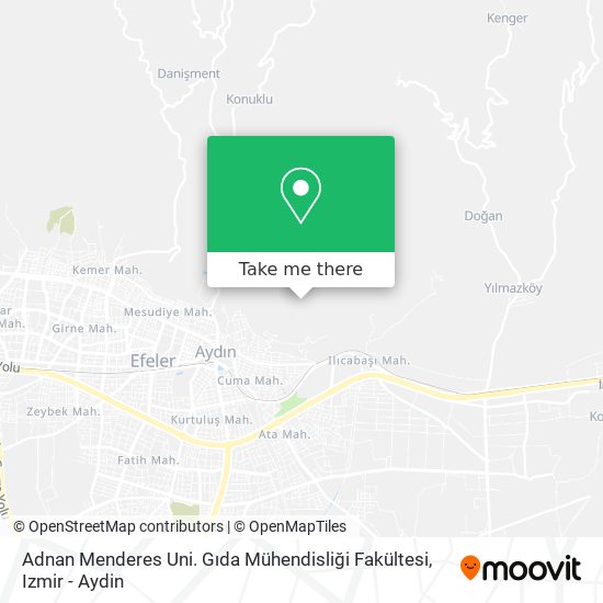 Adnan Menderes Uni. Gıda Mühendisliği Fakültesi map
