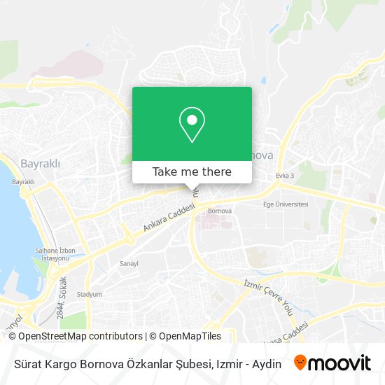 Sürat Kargo Bornova Özkanlar Şubesi map