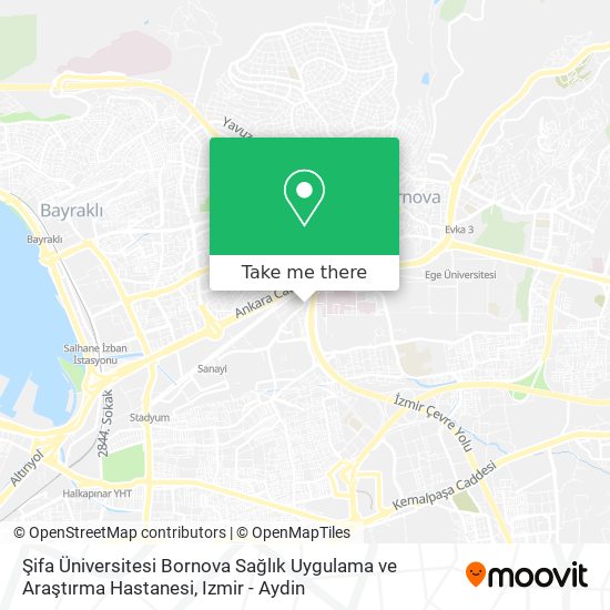 Şifa Üniversitesi Bornova Sağlık Uygulama ve Araştırma Hastanesi map