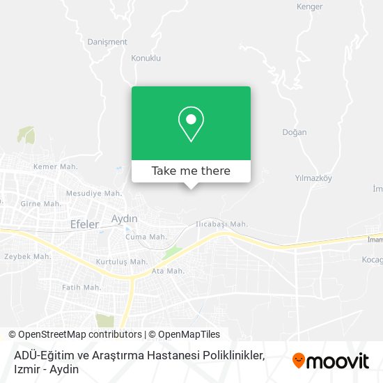 ADÜ-Eğitim ve Araştırma Hastanesi Poliklinikler map