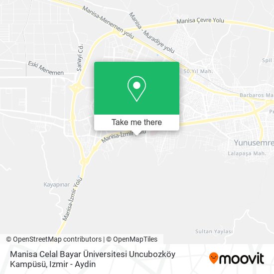 Manisa Celal Bayar Üniversitesi Uncubozköy Kampüsü map