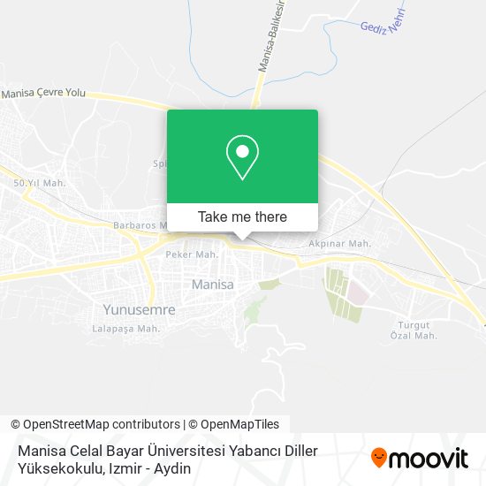 Manisa Celal Bayar Üniversitesi Yabancı Diller Yüksekokulu map