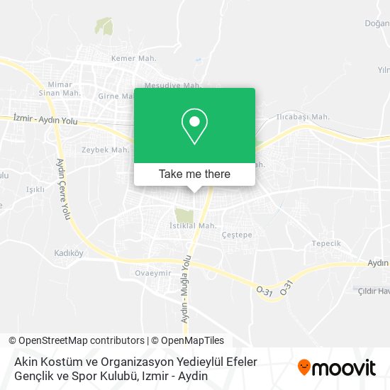 Akin Kostüm ve Organizasyon Yedieylül Efeler Gençlik ve Spor Kulubü map