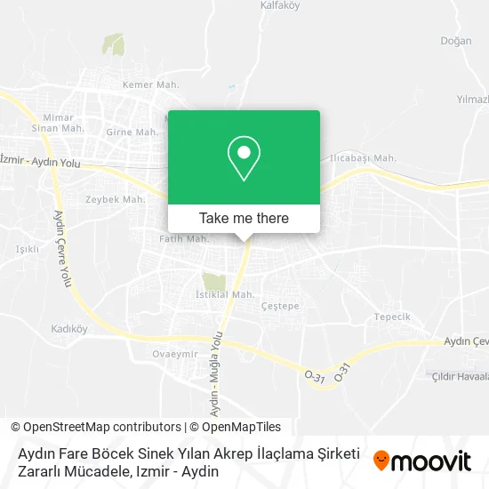 Aydın Fare Böcek Sinek Yılan Akrep İlaçlama Şirketi Zararlı Mücadele map