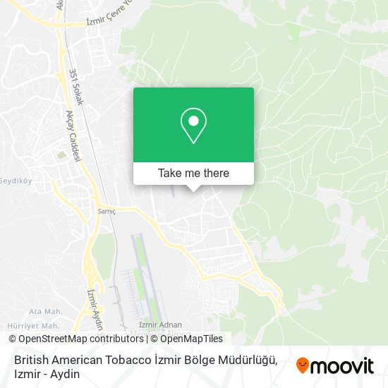 British American Tobacco İzmir Bölge Müdürlüğü map