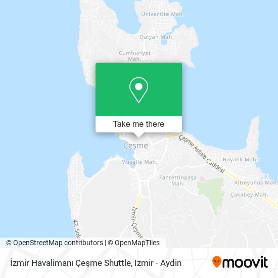 İzmir Havalimanı Çeşme Shuttle map