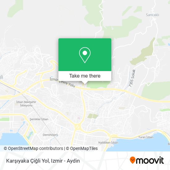 Karşıyaka Çiğli Yol map