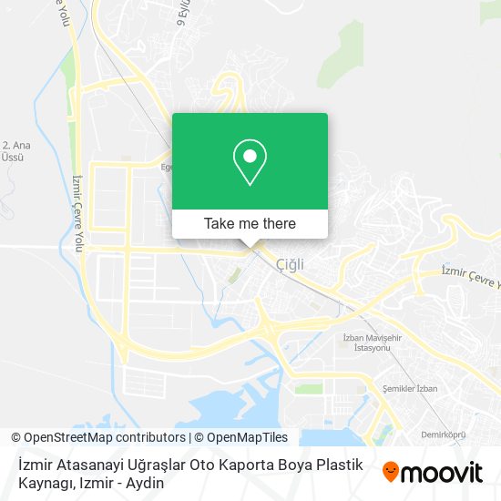 İzmir Atasanayi Uğraşlar Oto Kaporta Boya Plastik Kaynagı map