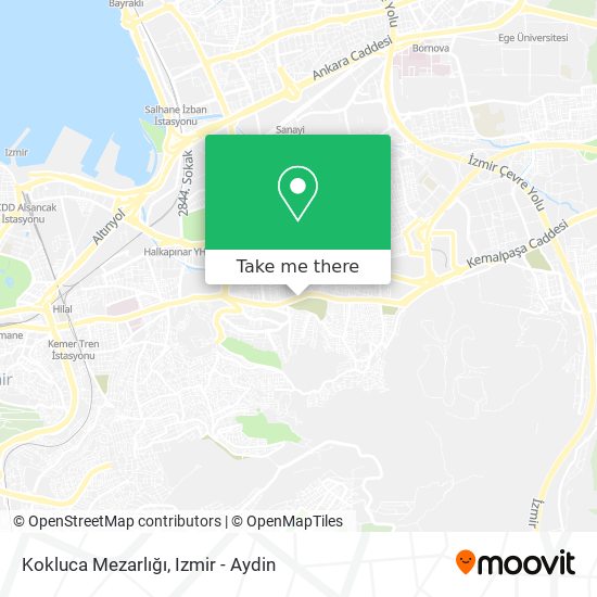 how to get to kokluca mezarligi in bornova by bus train metro or light rail