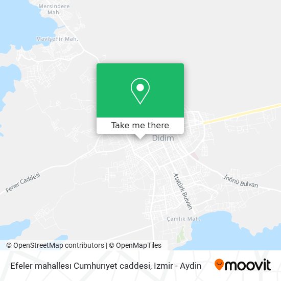 Efeler mahallesı  Cumhurıyet caddesi map