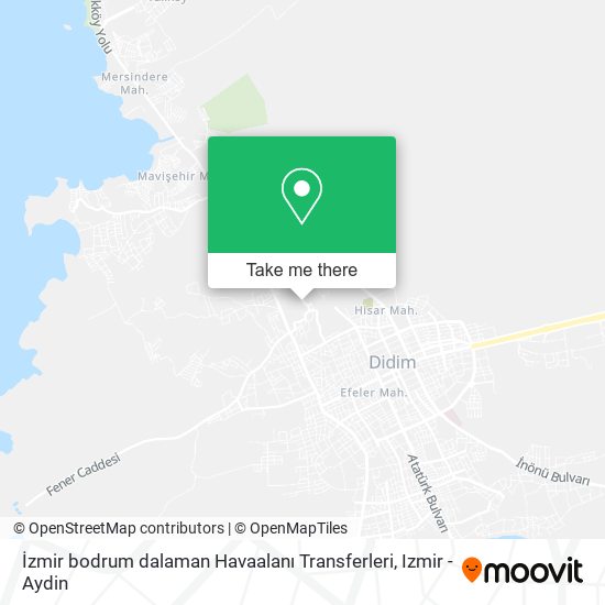 İzmir bodrum dalaman Havaalanı Transferleri map