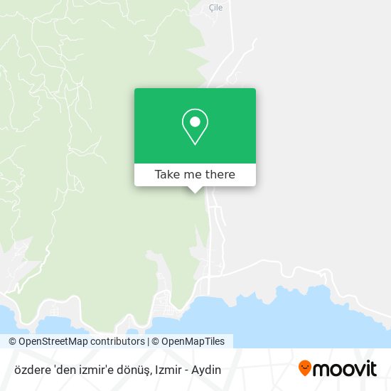 özdere 'den izmir'e dönüş map
