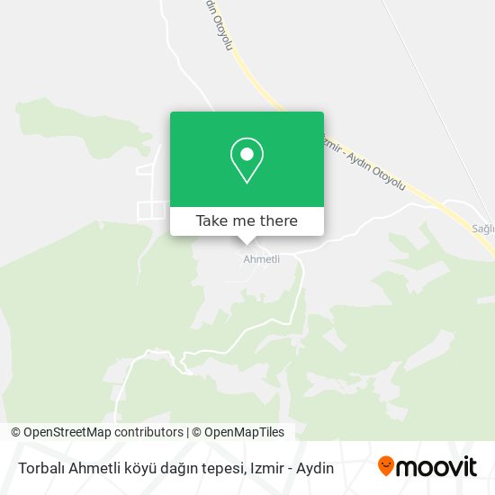 Torbalı Ahmetli köyü dağın tepesi map