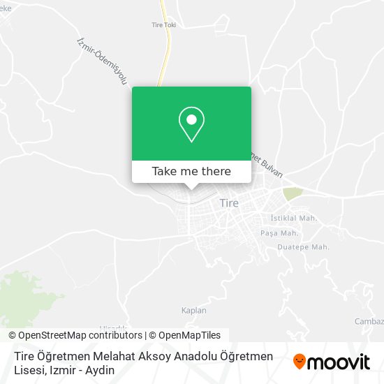Tire Öğretmen Melahat Aksoy Anadolu Öğretmen Lisesi map