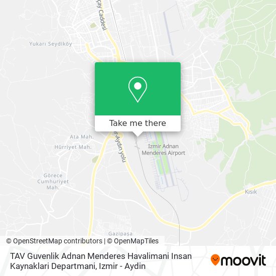 TAV Guvenlik Adnan Menderes Havalimani Insan Kaynaklari Departmani map