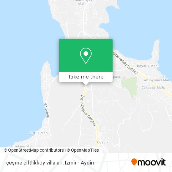 çeşme çiftlikköy villaları map
