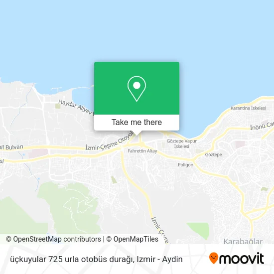 üçkuyular 725 urla  otobüs durağı map