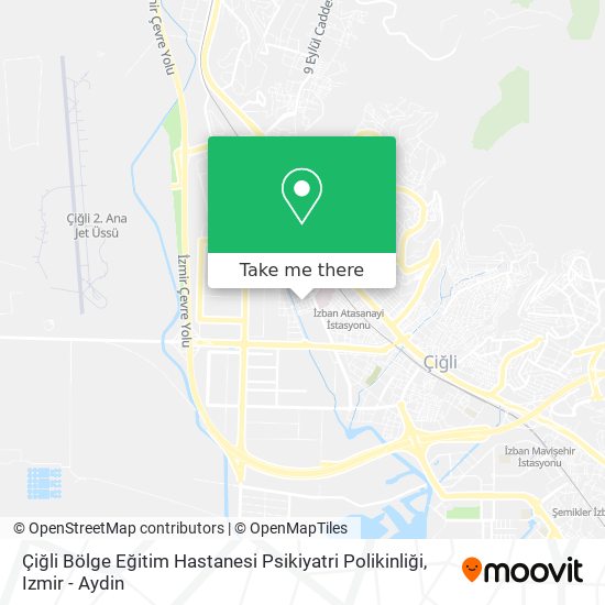Çiğli Bölge Eğitim Hastanesi Psikiyatri Polikinliği map