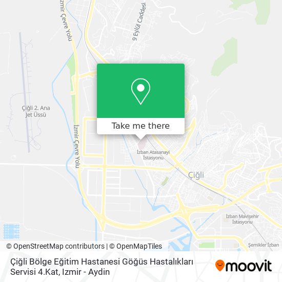 Çiğli Bölge Eğitim Hastanesi Göğüs Hastalıkları Servisi 4.Kat map